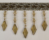 Drapery Trim - Brown & Gray- Beaded Trim -Design 10-  2" Inches