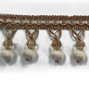 Drapery Trim - Beige & White - Beaded Trim
