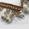 Drapery Trim - Beige & White - Beaded Trim