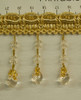 Drapery Trim -Gold & Clear- Beaded Trim -Design 7- 2 1/2" Inches