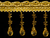 Drapery Trim -Gold- Beaded Trim -Design 7- 2 1/2" Inches