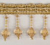 Drapery Trim -Gold - Beaded Trim -  Design 6- 1 1/2" Inches