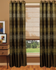 Horizontal Sheer  Curtain Panel - Dark Brown & Gray  - Rayon - 60"x 96" Inches