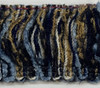 Brushed Blue , Brown & Black Trim , 1 inch Perfect for drapery , upholstery , & bedding.