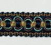 Tape Gold & Turquoise Trim , 1/2 inches , Perfect for drapery , upholstery , & bedding.