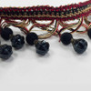 Beaded Fringe Black & red Trim ,2 1/2 inches, Perfect for drapery , upholstery , & bedding.