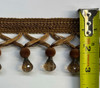 Beaded Fringe Brown Trim ,2 1/2 inches, Perfect for drapery , upholstery , & bedding.