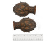 Brown Wood Rod Finial (Pair) - Brown Color - For 1 3/8" rod - 3" W x 4" H