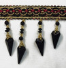  Drapery Trim - black- Beaded Trim -Design 24