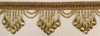 Drapery Trim -Light Brown & Red- Beaded Trim- Design 21 - 4" Inches