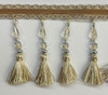 Drapery Trim - Beige- Beaded Trim- Design 19 - 4  1/4" Inches