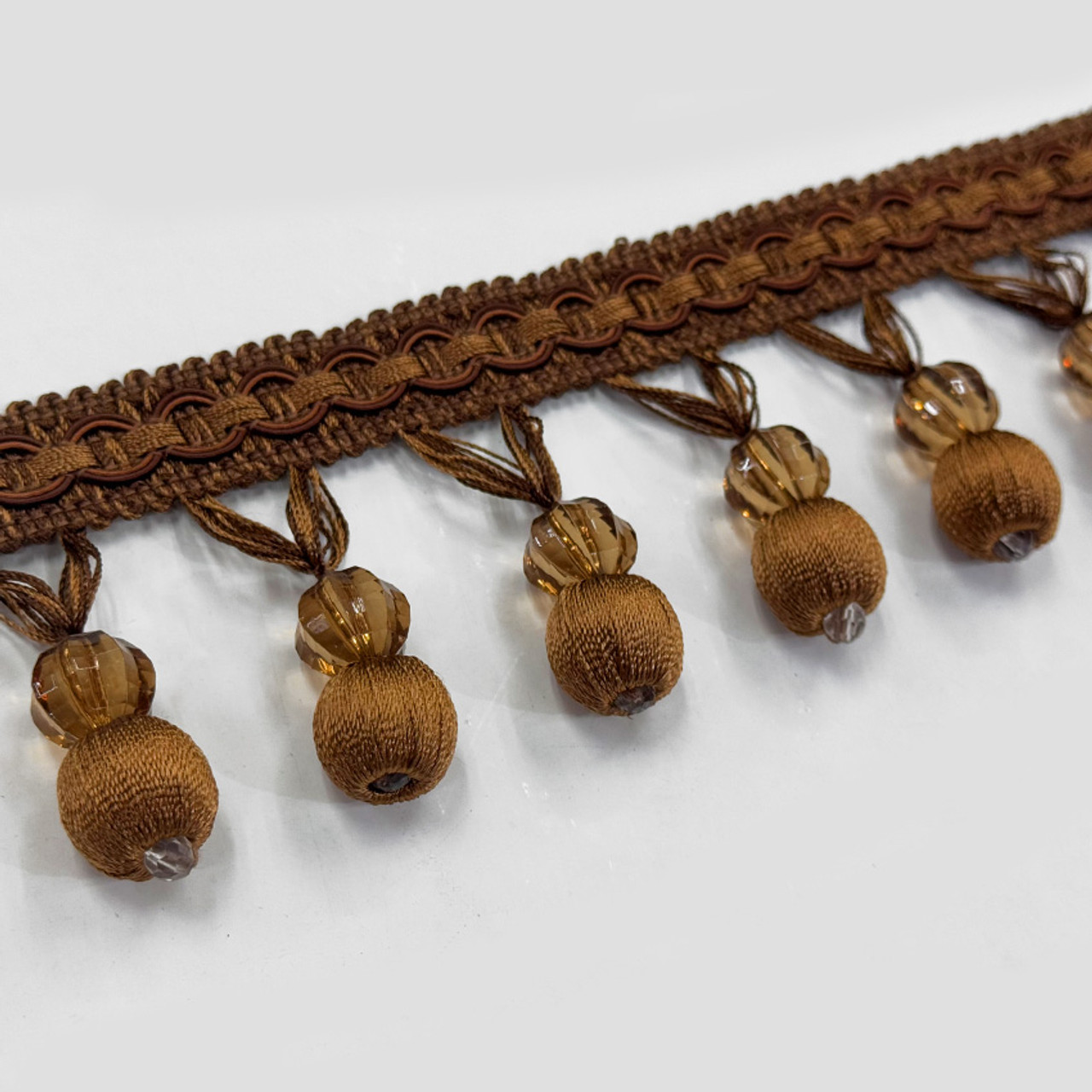 Drapery Trim - Brown - Beaded Trim -Design 9