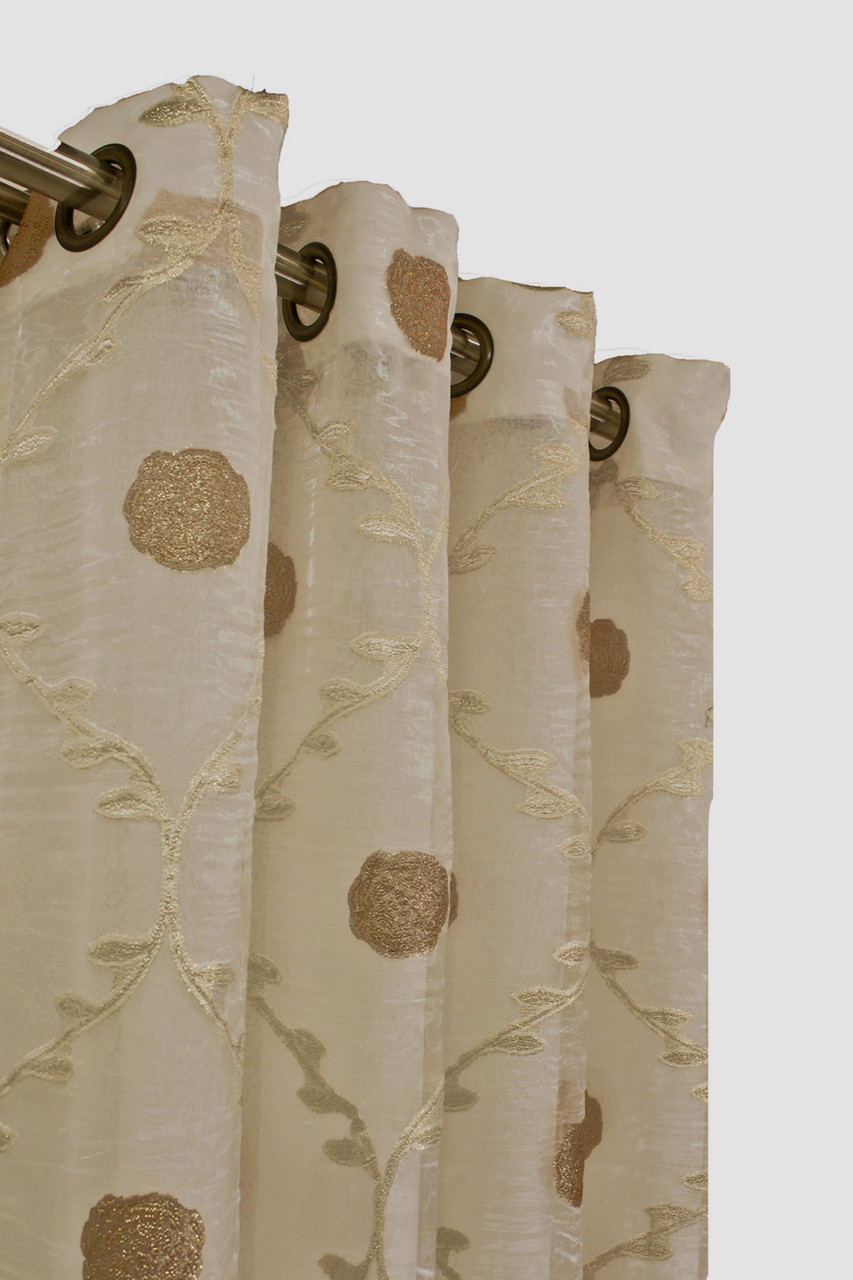 Damask Embossed Single Sheer Panel