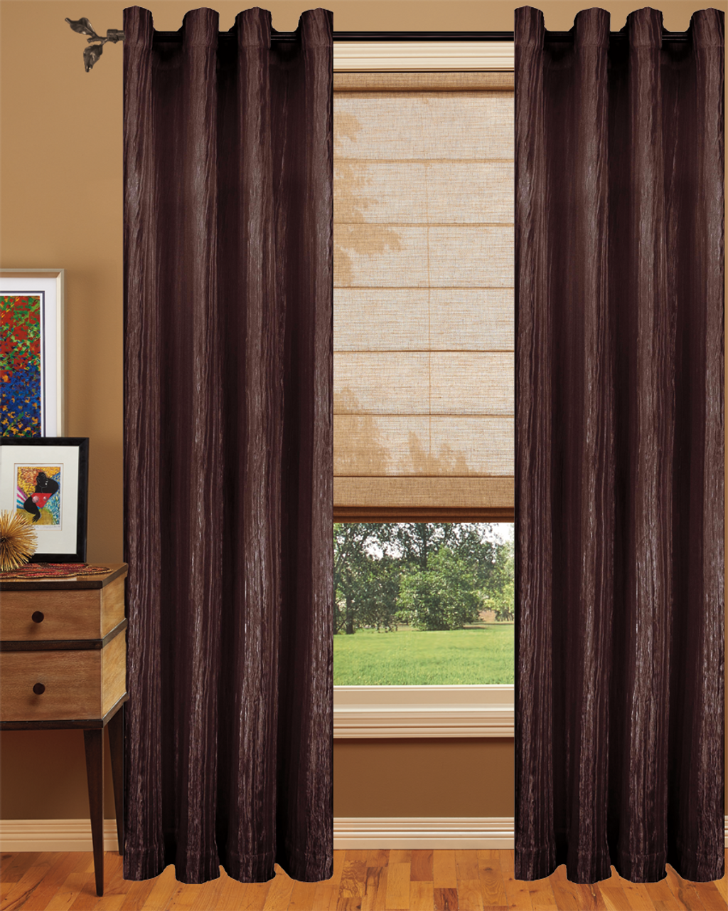 Shikma Drape Panel- Chocolate Brown -Polyester-  60" x 96" Inches 