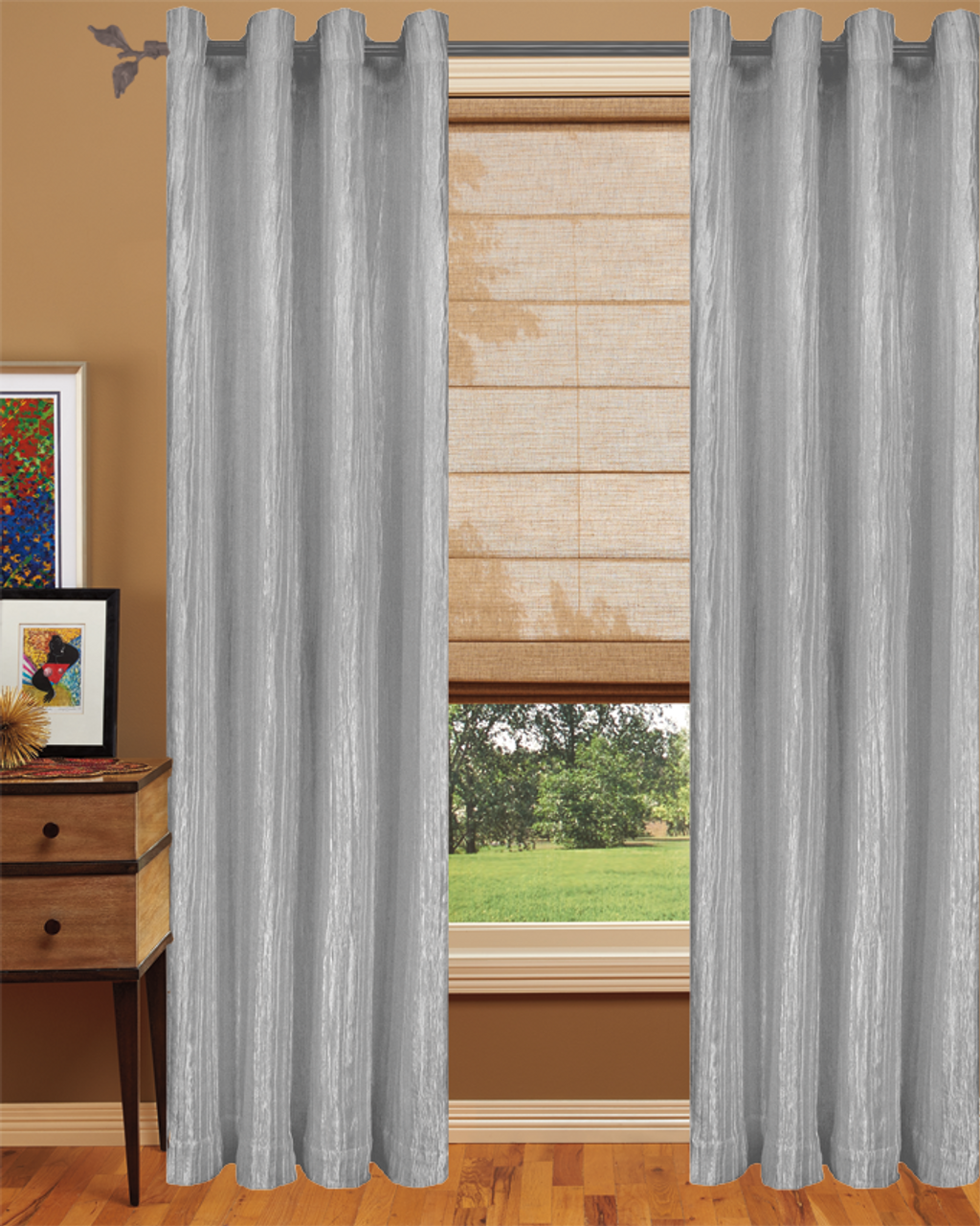 Shikma Drape Panel- Silver -Polyester-  60" x 96" Inches 