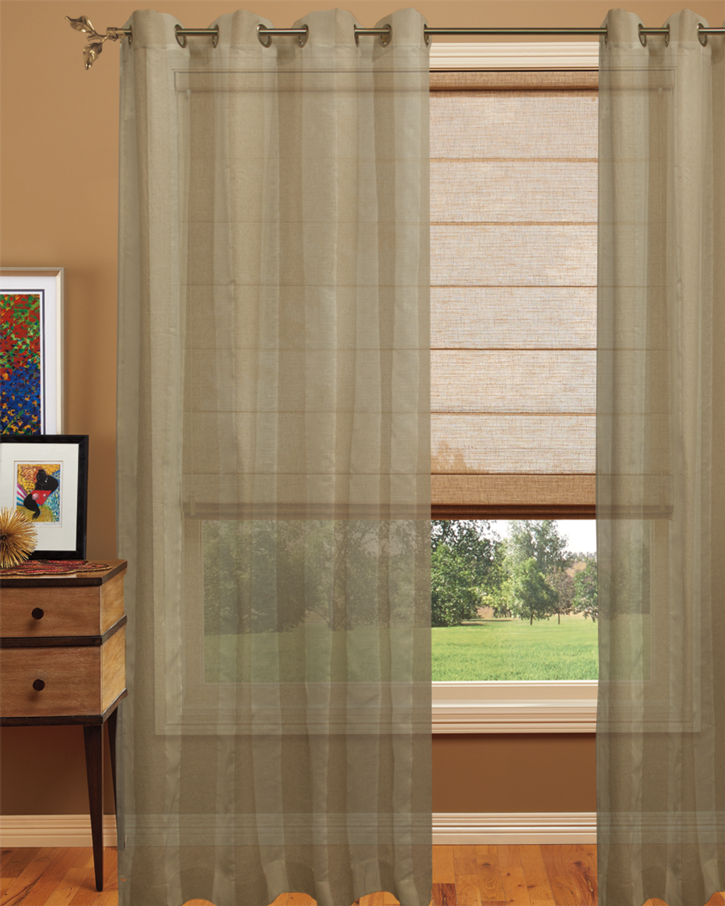 Linen Curtains , Color 1 .