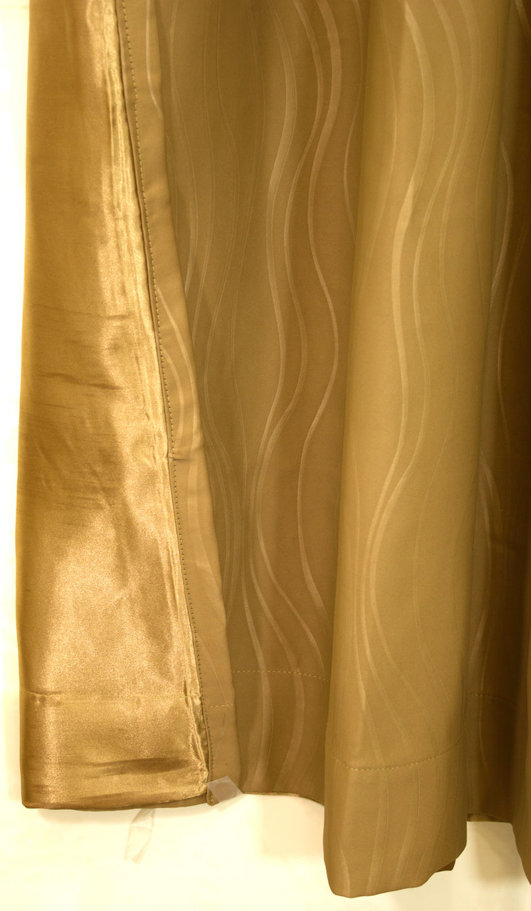 Blackout Curtain with Lining Gold color Back