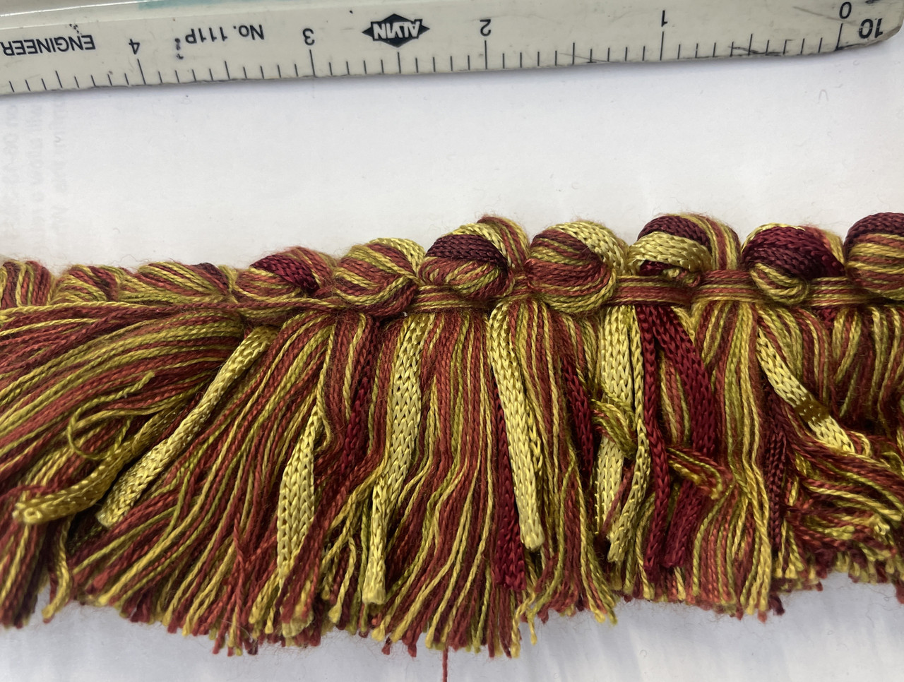 Fringe Brushed trim 1 1/2 "  Red- Gold