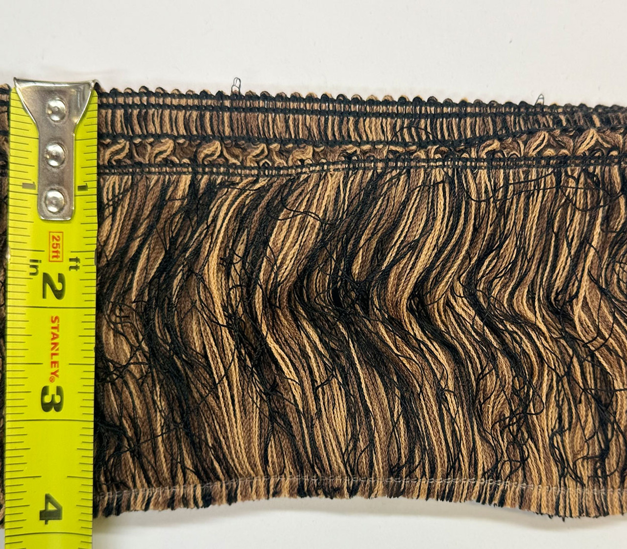 Brushed Brown & Black Trim , 3 inches , Perfect for drapery , upholstery , & bedding.