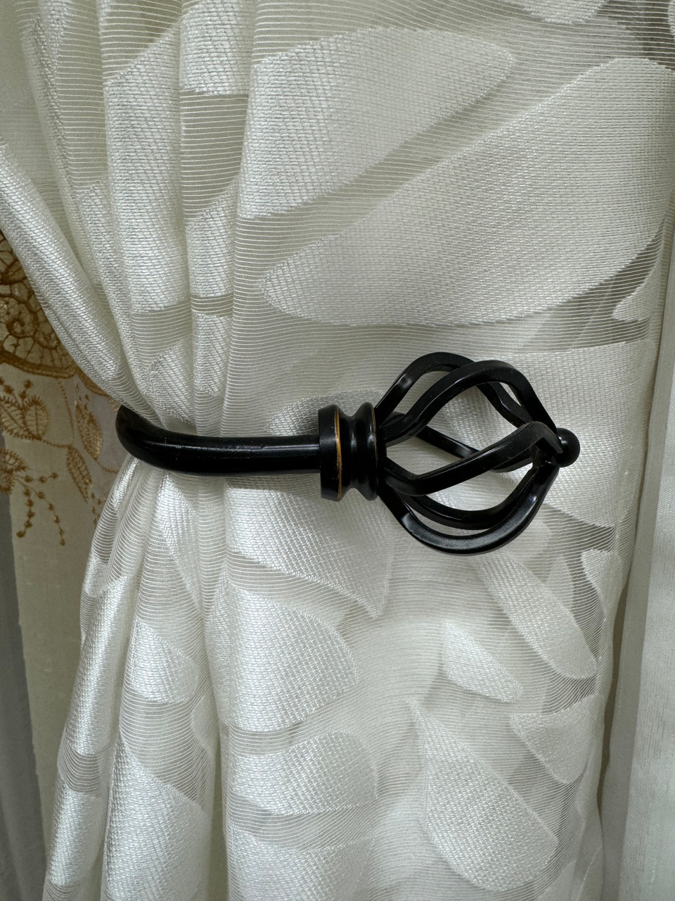 Black Matte appearance type Drapery Tie Back Holder is a small yet impactful addition that transforms your window.