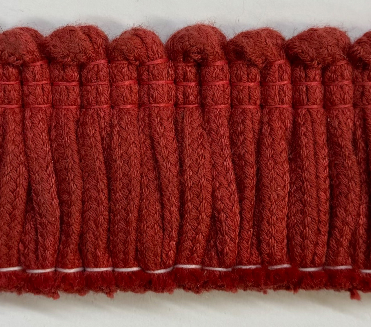 Brushed red Trim , 2  inches, Perfect for drapery , upholstery , & bedding.