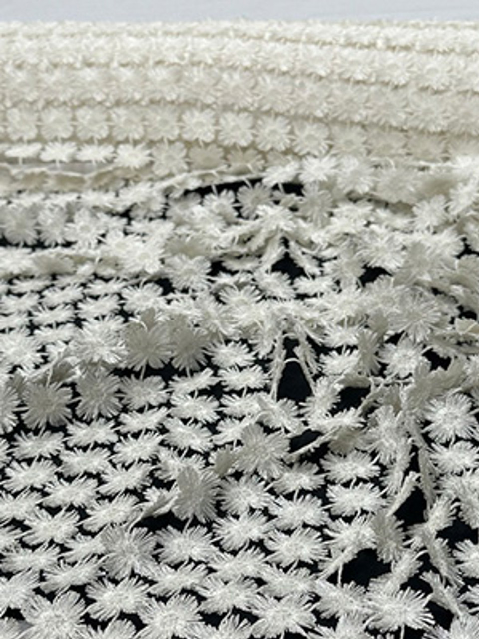 Clover Sheer Fabric White.