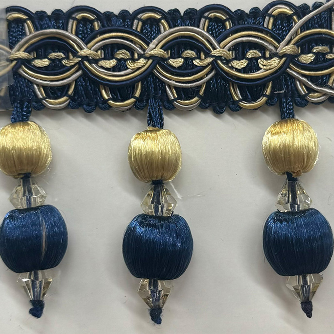 Drapery Beaded Trim , Blue Color .