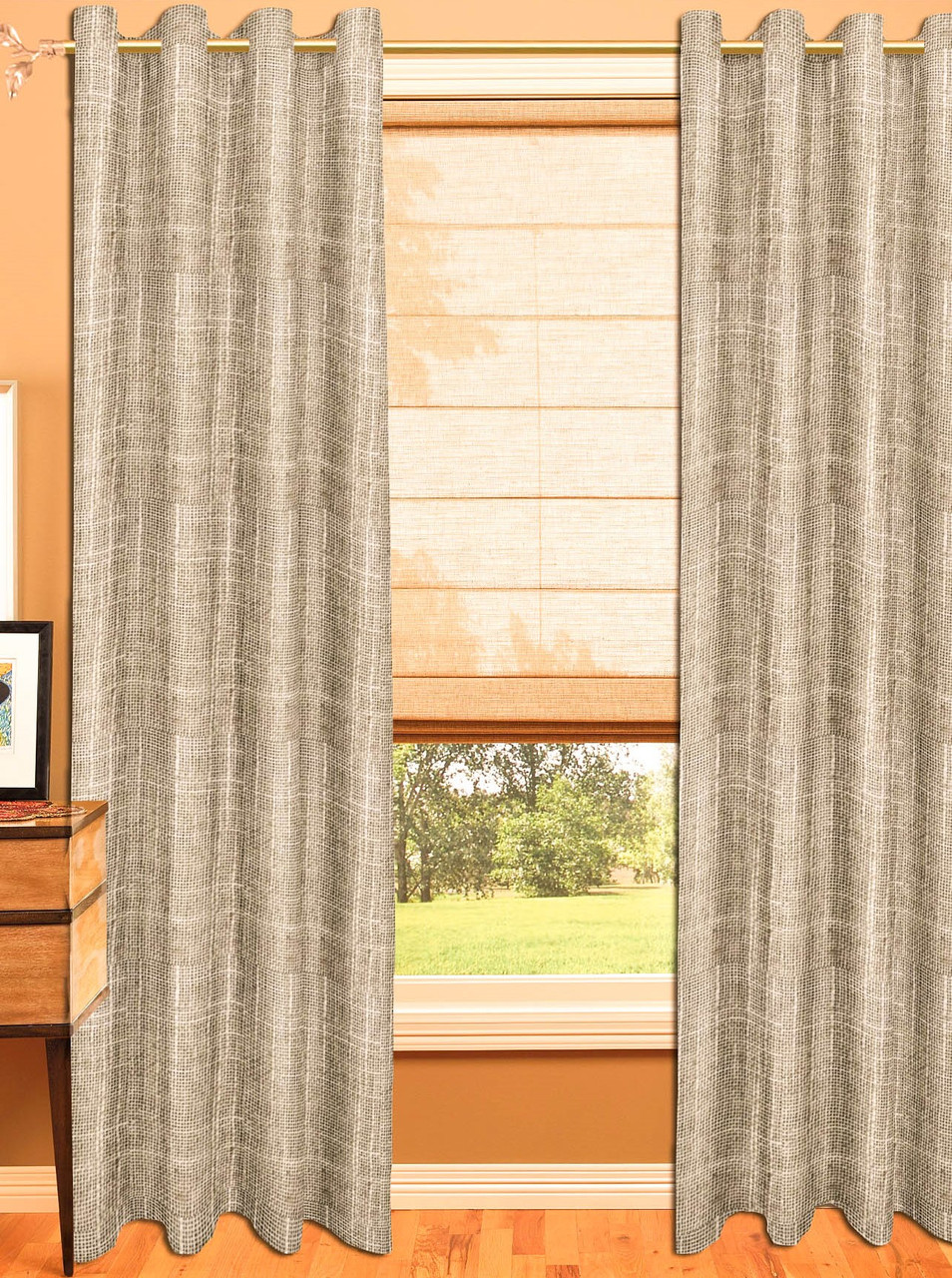 Linen Look Curtain Sheer perfect for bedroom , living room , kitchen and more.