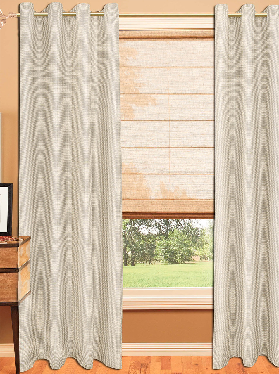 Linen Look Curtain Sheer perfect for bedroom , living room , kitchen and more.