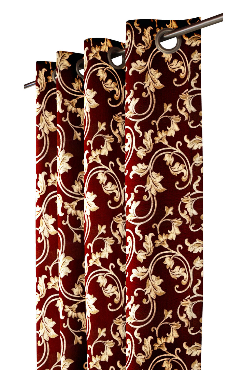 Drapery Panel Floral Red color