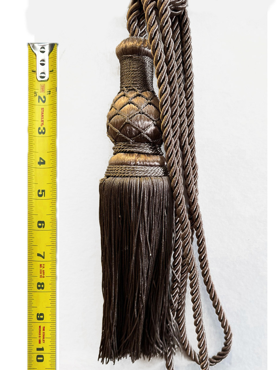 1 tieback with 1 tassel- Dark brown- Mushroom