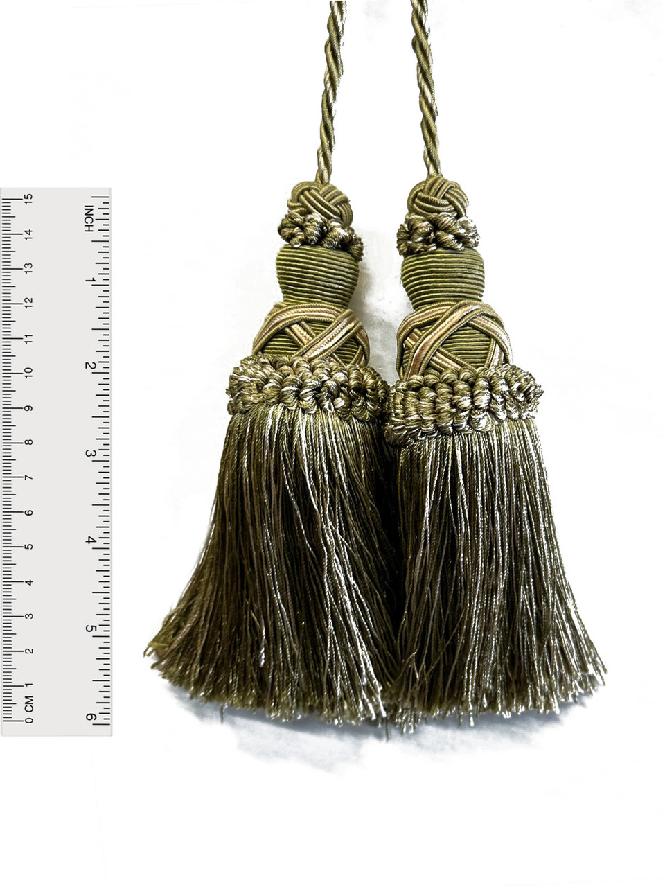 Mini Double Drapery Tassels -Light Green Dark- MushRoom