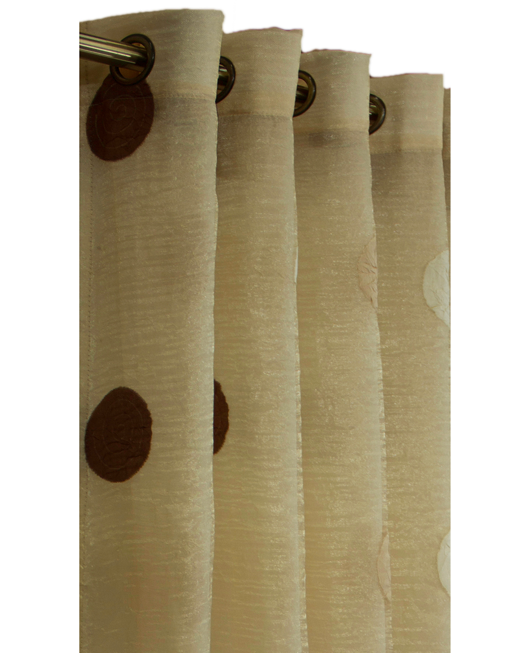 Poco dot Sheer curtain -Light Brown -Polyester-60" Inches W