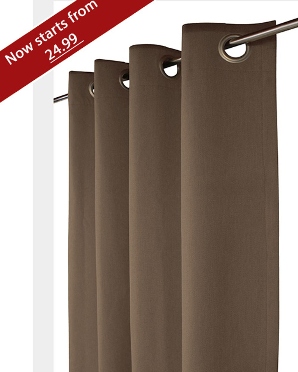 Light out curtain Grommet Top plain Design-Tan -Polyester- 56x96 inches-26