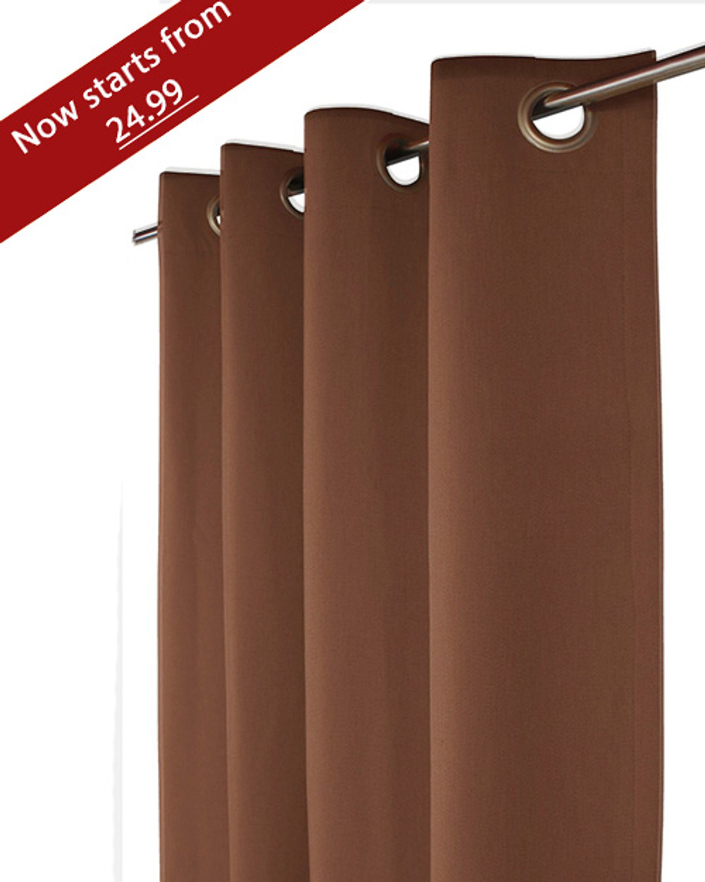 Light out curtain Grommet Top plain Design-Copper -Polyester- 56x96 inches-30