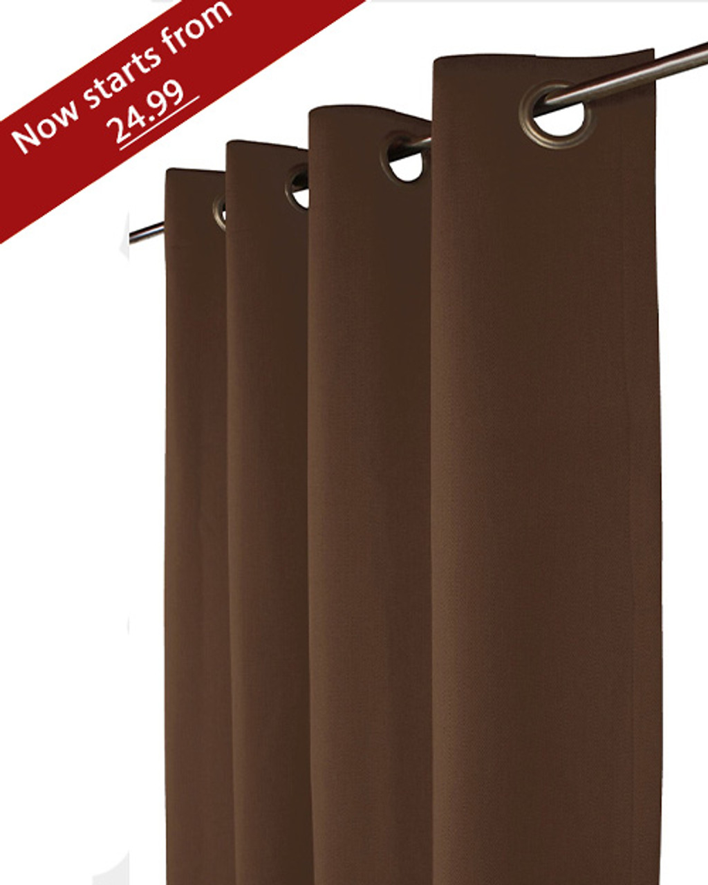 Light out curtain Grommet Top plain Design-Brown-Polyester- 56x96 inches-16