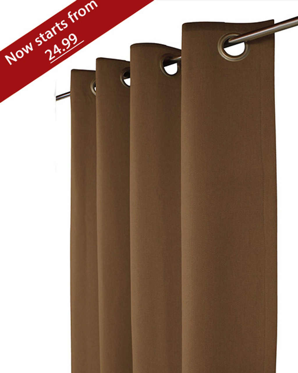 Light out curtain Grommet Top plain Design-Coffee-Polyester- 56x96 inches-6