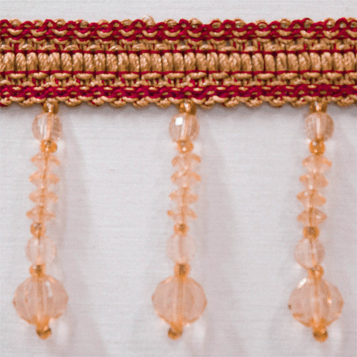 Drapery Trim - Red- Beaded Trim- Design 14 - 2.5" Inches
