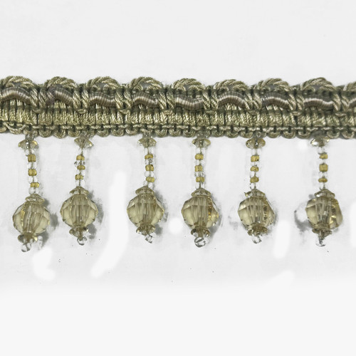 Drapery Trim -Light Green - Beaded Trim