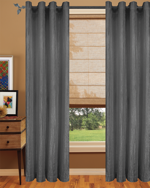 Shikma Drape Panel- Plain Gray -Polyester-  60" x 96" Inches 