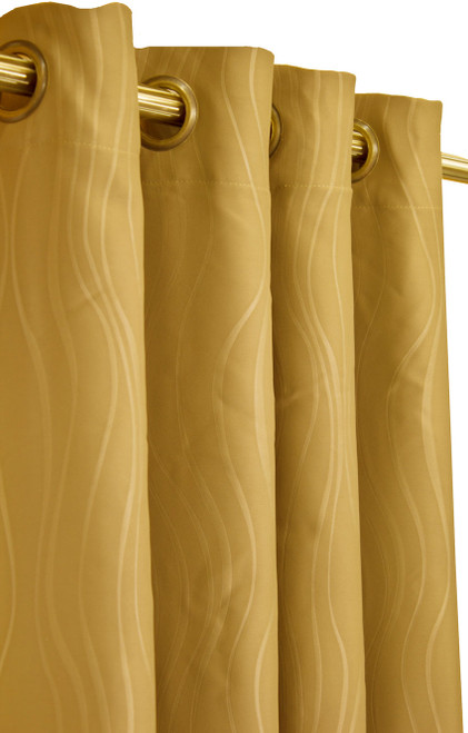 Blackout Curtain with Lining Gold color Side