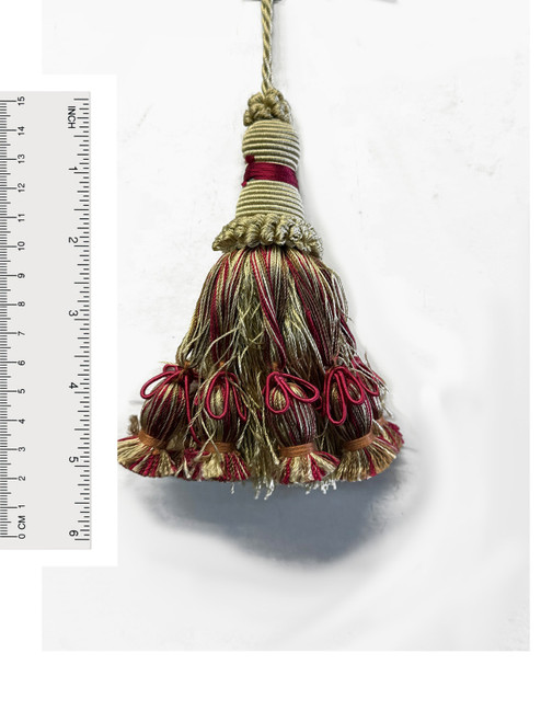 Mini Single Drapery Tassels - Green & Red- MushRoom