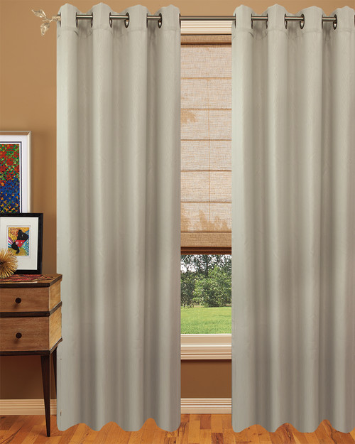  Light out curtain Grommet Top plain Design-White -Polyester- 56x96 inches