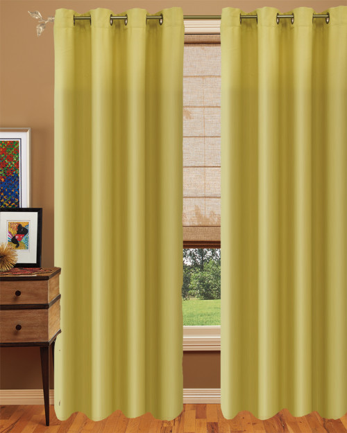 Light out curtain Grommet Top plain Design-Yellow -Polyester- 56x96 inches