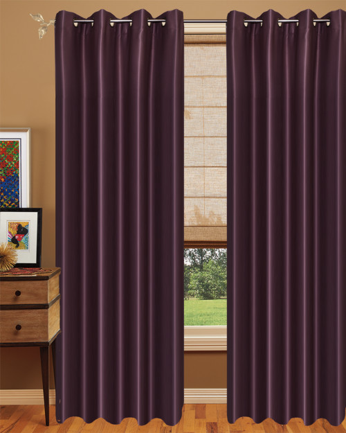Light out curtain Grommet Top plain Design-Violet -Polyester- 56x96 inches-18