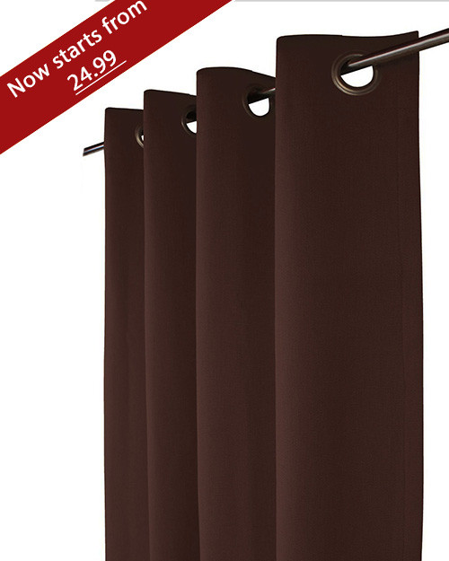 Light out curtain Grommet Top plain Design-Red brown-Polyester- 56x96 inches-3