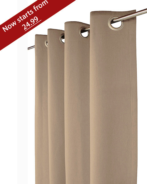 Light out curtain Grommet Top plain Design-Parchment-Polyester- 56x96 inches-11