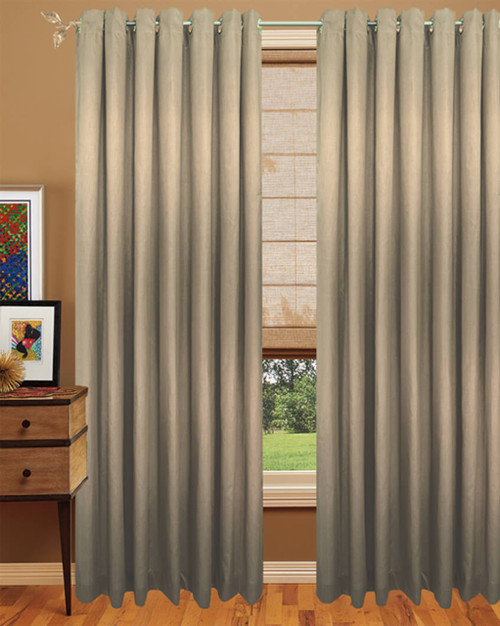 Faux Silk Dupioni Pattern with lining -Cream-Polyester- 90 x 96 Inches