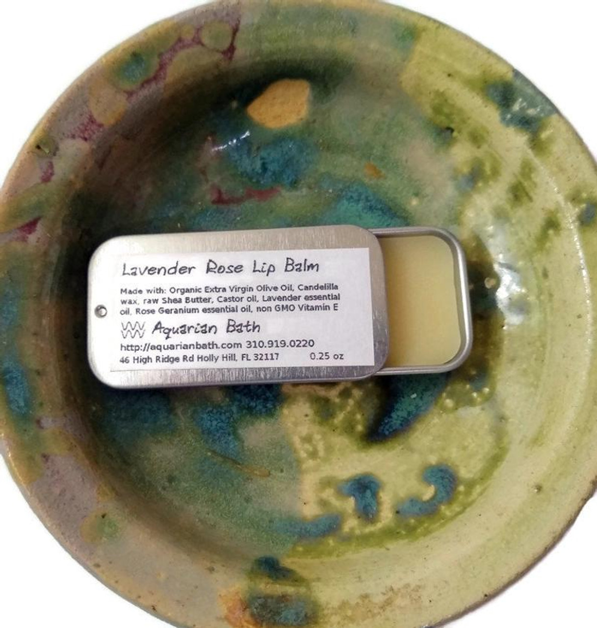 Aquarian Bath Coconut Lip Balm in 0.25 oz slide tin
