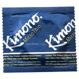 A front side image of a single Kimono MicroThin Condom.